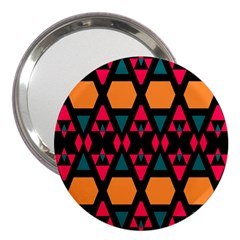 Rhombus And Other Shapes Pattern 3  Handbag Mirror by LalyLauraFLM