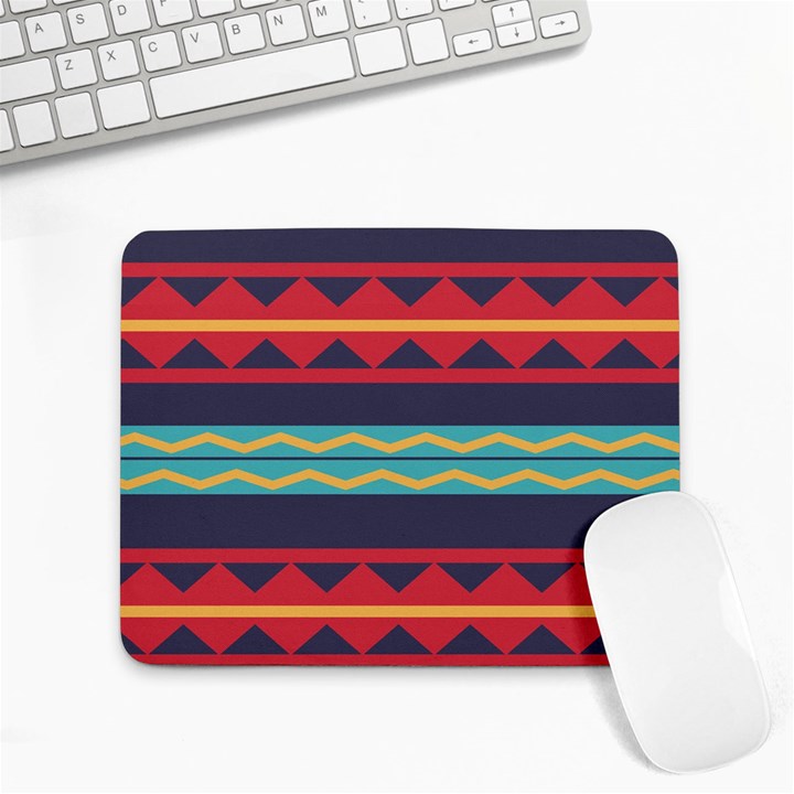 Rhombus and waves chains pattern Small Mousepad