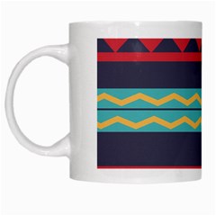 Rhombus And Waves Chains Pattern White Mug by LalyLauraFLM