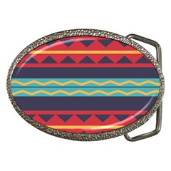 Rhombus And Waves Chains Pattern Belt Buckle by LalyLauraFLM