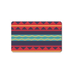 Rhombus And Waves Chains Pattern Magnet (name Card) by LalyLauraFLM