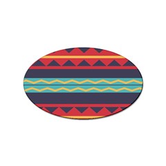 Rhombus And Waves Chains Pattern Sticker Oval (10 Pack) by LalyLauraFLM