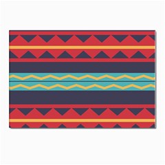 Rhombus And Waves Chains Pattern Postcard 4 x 6  (pkg Of 10) by LalyLauraFLM