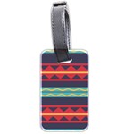 Rhombus and waves chains pattern Luggage Tag (two sides) Front