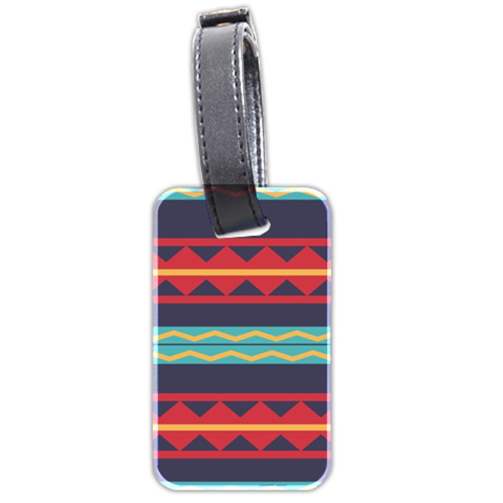 Rhombus and waves chains pattern Luggage Tag (two sides)