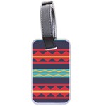 Rhombus and waves chains pattern Luggage Tag (two sides) Back