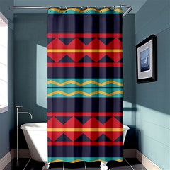 Rhombus And Waves Chains Pattern	shower Curtain 36  X 72  by LalyLauraFLM