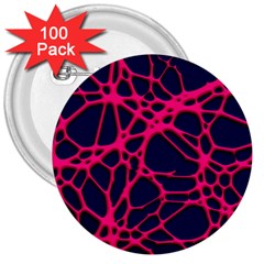 Hot Web Pink 3  Buttons (100 Pack)  by ImpressiveMoments