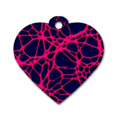 Hot Web Pink Dog Tag Heart (two Sides) by ImpressiveMoments