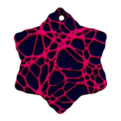 Hot Web Pink Snowflake Ornament (2-side) by ImpressiveMoments