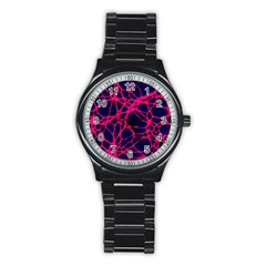 Hot Web Pink Stainless Steel Round Watches by ImpressiveMoments