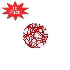 Hot Web Red 1  Mini Buttons (10 Pack)  by ImpressiveMoments