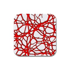 Hot Web Red Rubber Square Coaster (4 Pack)  by ImpressiveMoments