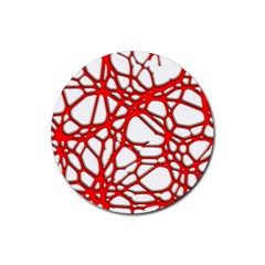 Hot Web Red Rubber Coaster (round)  by ImpressiveMoments