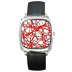 Hot Web Red Square Metal Watches by ImpressiveMoments