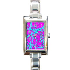 Hot Web Turqoise Pink Rectangle Italian Charm Watches by ImpressiveMoments