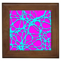 Hot Web Turqoise Pink Framed Tiles by ImpressiveMoments