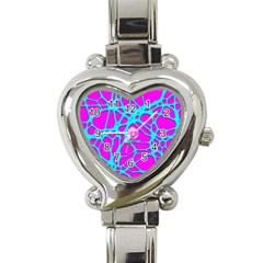 Hot Web Turqoise Pink Heart Italian Charm Watch by ImpressiveMoments