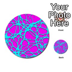 Hot Web Turqoise Pink Multi-purpose Cards (round)  by ImpressiveMoments