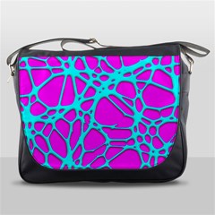 Hot Web Turqoise Pink Messenger Bags by ImpressiveMoments