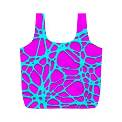 Hot Web Turqoise Pink Full Print Recycle Bags (m)  by ImpressiveMoments