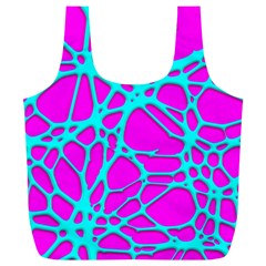 Hot Web Turqoise Pink Full Print Recycle Bags (l)  by ImpressiveMoments