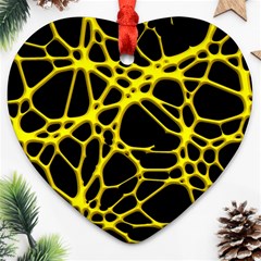 Hot Web Yellow Ornament (heart)  by ImpressiveMoments