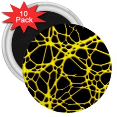 Hot Web Yellow 3  Magnets (10 Pack)  by ImpressiveMoments