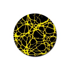 Hot Web Yellow Rubber Round Coaster (4 Pack)  by ImpressiveMoments