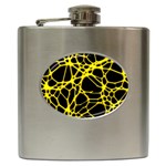 Hot Web Yellow Hip Flask (6 oz) Front