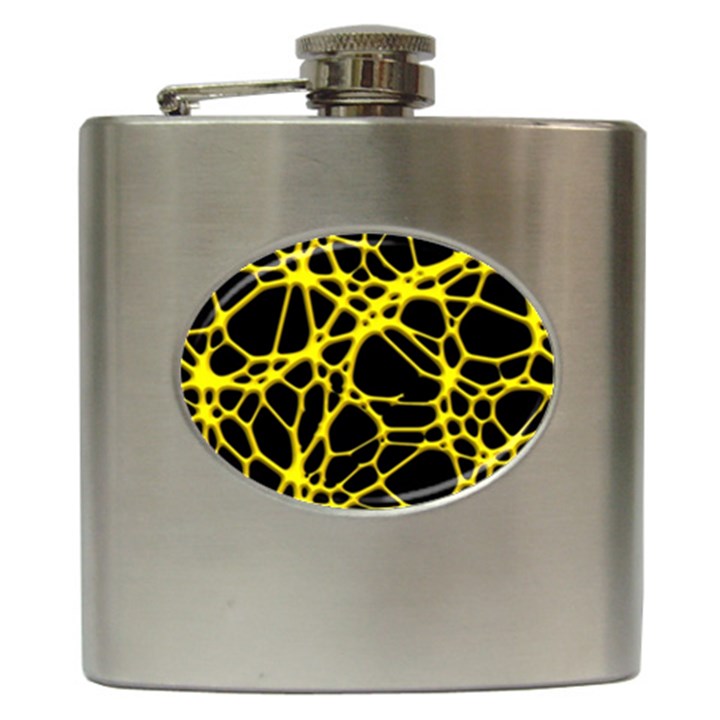 Hot Web Yellow Hip Flask (6 oz)