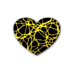 Hot Web Yellow Heart Coaster (4 Pack)  by ImpressiveMoments