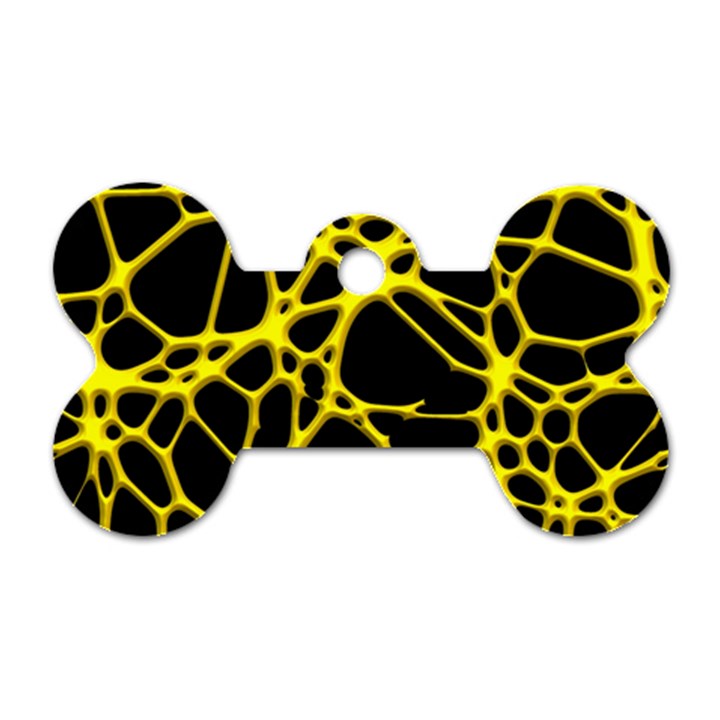 Hot Web Yellow Dog Tag Bone (Two Sides)