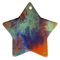 Abstract In Green, Orange, And Blue Ornament (star)  by digitaldivadesigns