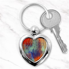 Abstract In Green, Orange, And Blue Key Chains (heart)  by digitaldivadesigns