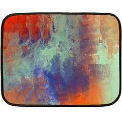 Abstract In Green, Orange, And Blue Double Sided Fleece Blanket (mini)  by digitaldivadesigns