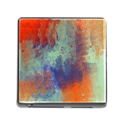 Abstract In Green, Orange, And Blue Memory Card Reader (square) by digitaldivadesigns