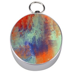 Abstract In Green, Orange, And Blue Silver Compasses by digitaldivadesigns