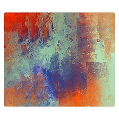 Abstract In Green, Orange, And Blue Double Sided Flano Blanket (small)  by digitaldivadesigns