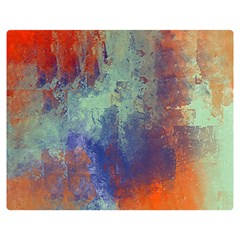 Abstract In Green, Orange, And Blue Double Sided Flano Blanket (medium)  by digitaldivadesigns