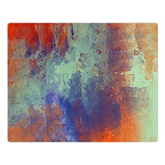 Abstract In Green, Orange, And Blue Double Sided Flano Blanket (large)  by digitaldivadesigns