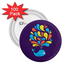 Colorful Happy Whale 2 25  Buttons (100 Pack) 