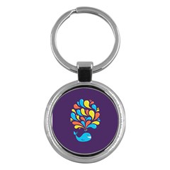 Colorful Happy Whale Key Chains (round) 