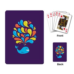 Colorful Happy Whale Playing Card