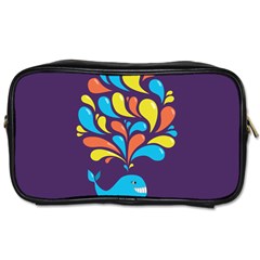 Colorful Happy Whale Toiletries Bags 2-side