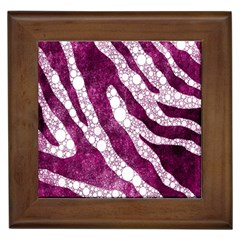 Purple Zebra Print Bling Pattern  Framed Tiles by OCDesignss