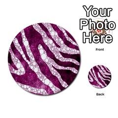 Purple Zebra Print Bling Pattern  Multi-purpose Cards (round)  by OCDesignss