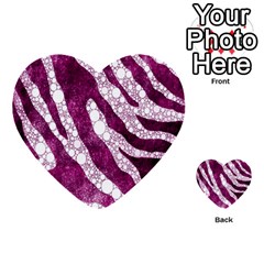 Purple Zebra Print Bling Pattern  Multi-purpose Cards (heart)  by OCDesignss