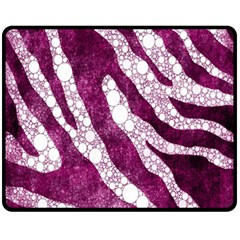 Purple Zebra Print Bling Pattern  Fleece Blanket (medium)  by OCDesignss