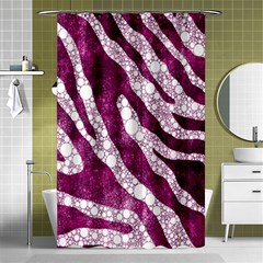 Purple Zebra Print Bling Pattern  Shower Curtain 48  X 72  (small)  by OCDesignss